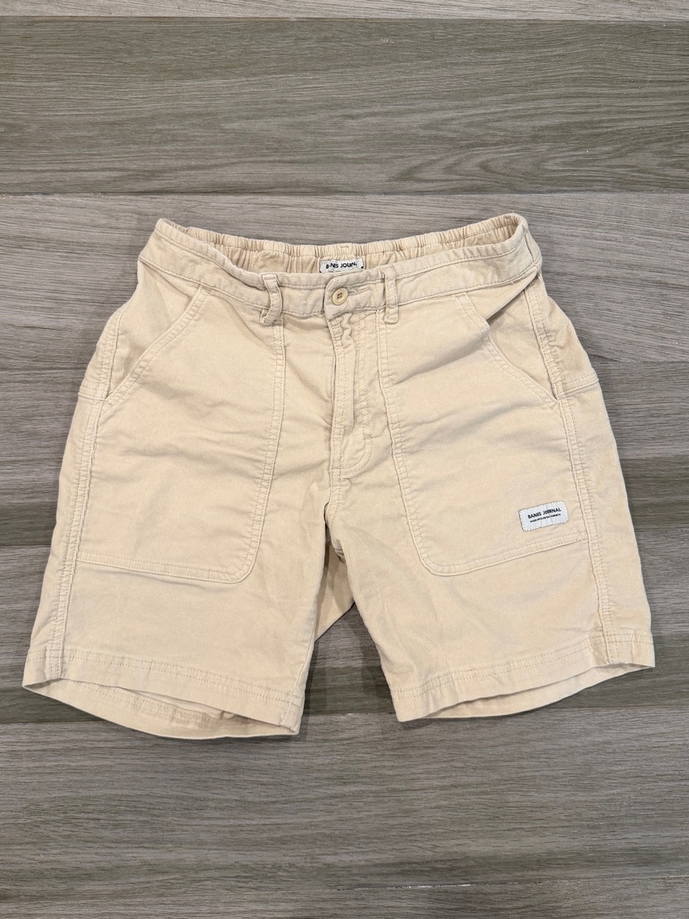 Banks Journal Corduroy Men's Beige 7 inch Shorts 30W